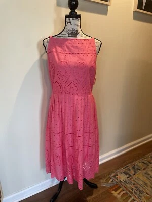 NWT Charter Club Pink Eyelet Cotton Dress ~ 14 - Image 1 of 4