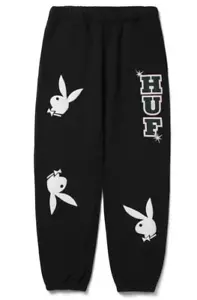 Huf Worldwide Skateboard Pant Pants Hose Playboy Rabbit Head Fleece Black in XL - Bild 1 von 5