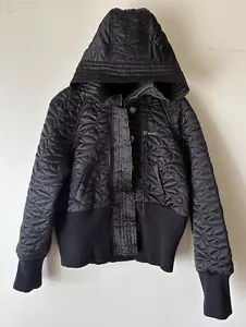 Vintage 50 Cent G-Unit Black Zip Up Hooded Puffer Jacket Coat Women's Size 2XL - Picture 1 of 11