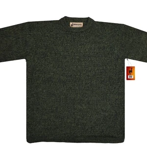 SUÉTER HOMBRE HECHO A MANO ALPACA ANDINA SÓLIDO VERDE OSCURO TALLA L - Imagen 1 de 8