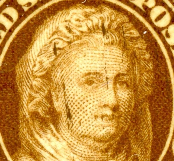 EFO 636  MARTHA'S "CHEEK AND FOREHEAD WOUNDS" FROM BROWN INK BUILDUP - Image 1 of 3