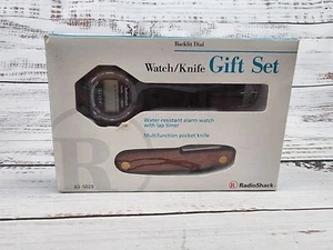 Genuine Radio Shack Backlit Dial Digital Chiming Alarm Wrist Watch AND KNIFE - Picture 1 of 7