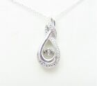 Sterling Silver Diamond Accent Infinity Sign Chain Necklace ~18"
