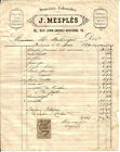 Bordeaux (33) Facture 1884. Mesplès. denrées coloniales.Rue J.J.Rousseau.