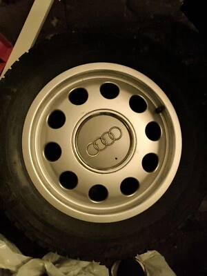 4 Winterreifen (Michelin) + Felge (Audi) 195/65 R15 91T BJ07 GUTES PROFIL - Bild 1 von 2