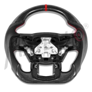 Volante deportivo de fibra de carbono real para Ford Raptor F150 2015-2020 con paletas - Imagen 1 de 9