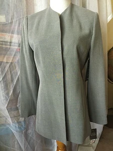 Kasper For ASL  Long Charcoal Blazer Fully Lined Size 8 NWT - Picture 1 of 5
