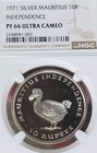 Mauritius 1971 10 Ruppes SUPERB Ultra Cameo Proof NGC PF66PQ Mtg 750 LN