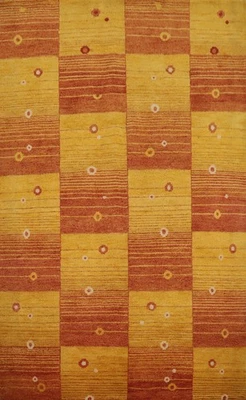 Elegante alfombra de área a cuadros estampada 6x8 alfombra contemporánea de lana hecha a mano Foto 1 de 4