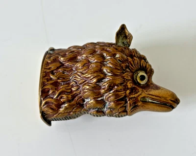 Ancien pyrogène laiton figuratif en forme de tete de renard : XIXe - Photo 1/4