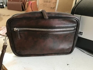 Coach | Brown Custom Mottled Calfskin Leather Dopp Kit | Awesome | $350 - Picture 1 of 5