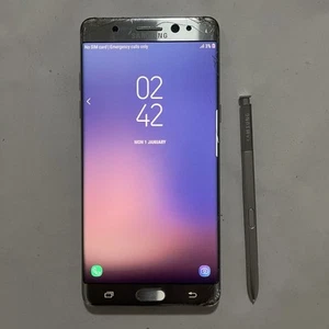 Original Used Phone For Samsung Galaxy Fe SM-N935F/DS Dual SIM Unlocked Silver - Afbeelding 1 van 19