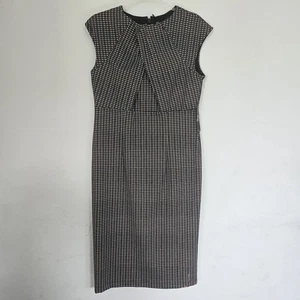 $80 New York & Company Women’s Sheath Dress Size L Peekaboo Plaid Career Office - Picture 1 of 8