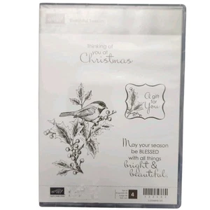 Stampin' Up! BEAUTY OF THE SEASON Stamp Set of 4; Rubber Set - Cardinal Bird - Picture 1 of 4