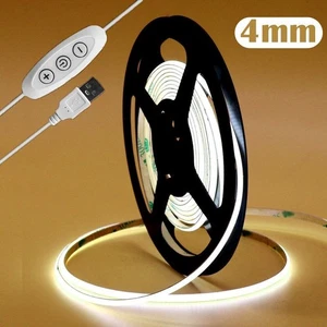 Ultra Thin 4mm USB LED Strip 5V COB Tape Light Strips For PC TV Game Console - Picture 1 of 21