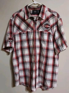 Harley Davidson Ropa de motor genuina para hombre ¡Camisa con botones de manga corta! Talla 2XL! - Imagen 1 de 8