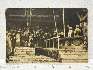 Vintage Real Photo Postcard RPPC King Haakon at Bergen’s New Theater Norway 1906 - Picture 1 of 3