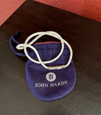 Collar JOHN HARDY Plata de Ley 925 COLECCIÓN BAMBÚ Colgante Cuerda Blanca 21" Foto 1 de 4