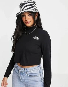 The North Face Long Sleeve Crop Top Women Size XS Black - Picture 1 of 13