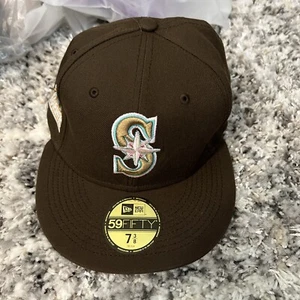 95 North Boutique mariners mocha fitted Hat 7 3/8 - Picture 1 of 4