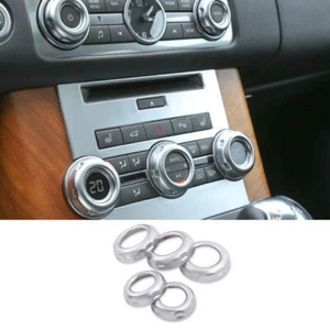 Ajuste para Range Rover Sport 2010-2013 plateado ABS consola media perilla de CA cubierta embellecedor - Imagen 1 de 9