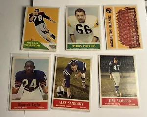 1960s Vintage Football Card Lot - 6 Cards V25 - Picture 1 of 2