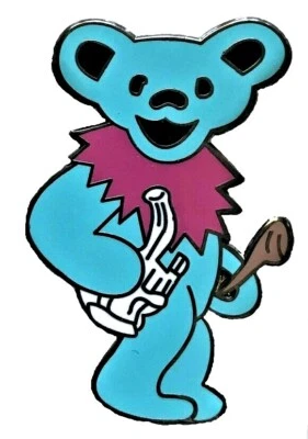 Grateful Dead Light Blue Dancing Bear Metal Lapel/Hat Pin