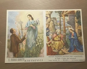 CALENDARIETTO RELIGIOSO 1956 Santa Maria Goretti INGA Figli e figlie carcerati - Foto 1 di 2