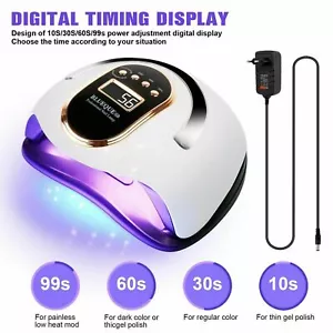 LAMPADA UV LED GEL UNGHIE PROFESSIONALE 168W 36 LED FORNETTO NAIL ART COLATA V8 - Foto 1 di 3