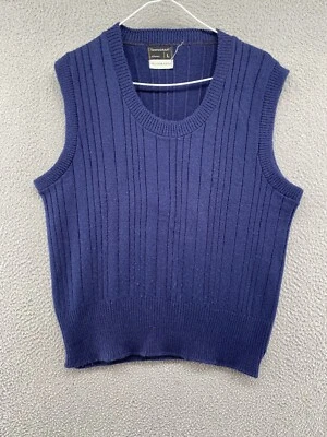 VTG 90s Towncraft JC Penney Virgin Acrylic Blue Sweater Vest Mens Size L Golf - Image 1 of 4