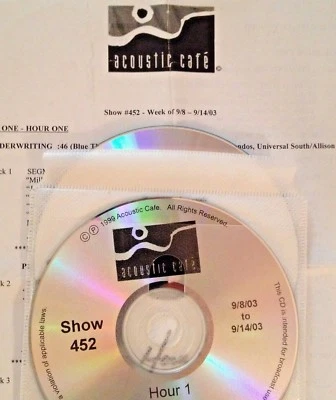 RADIO SHOW: ACOUSTIC CAFE 9/8/03 INDIGO GIRLS, PAUL WELLER, BETH ORTON,JEFF LANG - Image 1 of 3