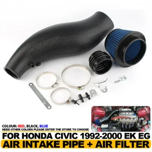 Air Intake Pipe w/ Air Cleaner Filter For Honda Civic 1992-2000 EK EG Black/Blue - Picture 1 of 12