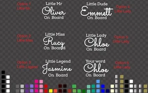 Personalized Baby on Board Car Sticker Decal Little Mr. Miss Legend Dude Lady - Picture 1 of 1