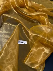 FABULOUS QUALITY SILK METALLIC ORGANZA PLAIN OR SILK TISSUE - GOLD/ GOLD!!! - Picture 1 of 4