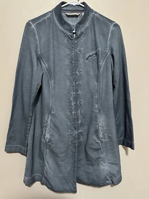 Soft Surroundings Women Sheffield Military Utility Duster Jacket Sz MP Blue NWT - Image 1 of 4