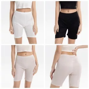 Mujeres 100% Seda Pura Medio Slip Pantalones Cortos Pettipants Calzoncillos Bajo Falda Dividida - Imagen 1 de 15