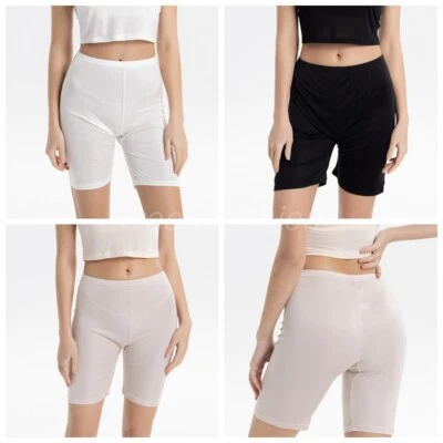 Mujeres 100% Seda Pura Medio Slip Pantalones Cortos Pettipants Calzoncillos Bajo Falda Dividida Foto 1 de 4