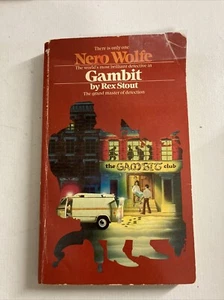 Vtg RARE 1985 Gambit by Rex Stout Nero Wolfe Mystery Bantam Printing - Picture 1 of 3