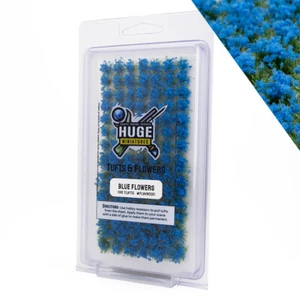 Huge Miniatures Flower Tufts, Blue Huge Minis – 100 Self-Adhesive Grass Tufts - Picture 1 of 6