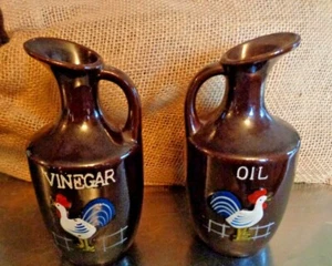 Vintage Ceramic Chicken Oil and Vinegar Set Made in Japan - Picture 1 of 5