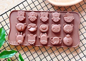 15 Cavity Love Animals Silicone Mould Chocolate Jelly Ice Cube Mold Valentine - Picture 1 of 4
