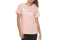 Nike Women's T-Shirt JUST DO IT Cotton SS CREW Bar Rose SIZE S DO6901-699