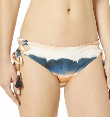 Lucky Brand Orange/Sonoma Sky Side Tie Hipster Bikini Swimsuit Bottom Women’s L - Image 1 of 3