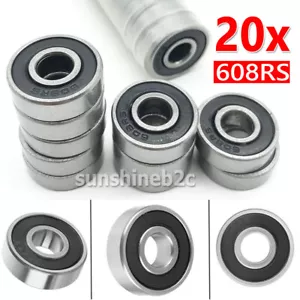 608RS 2RS Miniaturlager Dichtung Kugellager Rillenkugellager8x22x7mm, 20 Stk - Bild 1 von 6