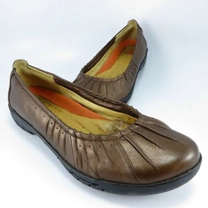 Clarks Unstructured UN.BEAM Flats Womens Size 7.5M Copper Leather Loafers Pumps - Picture 1 of 12
