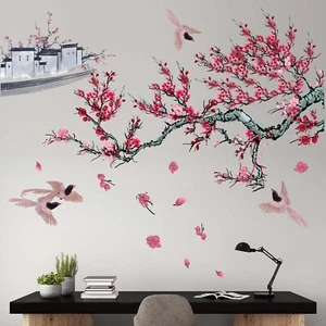 Autocollants muraux fleur de cerisier aquarelle PinkEleph - autocollants fleurs de cerisier - Photo 1 sur 4