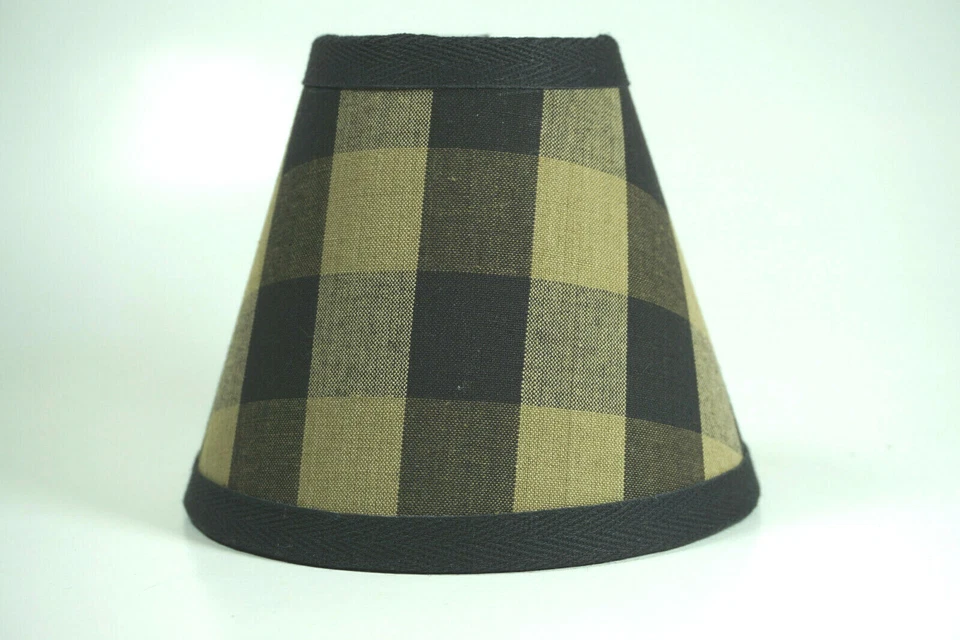 Country Black Buffalo Check Fabric Chandelier Candle Lampshade Lamp Shade - Image 1 of 1