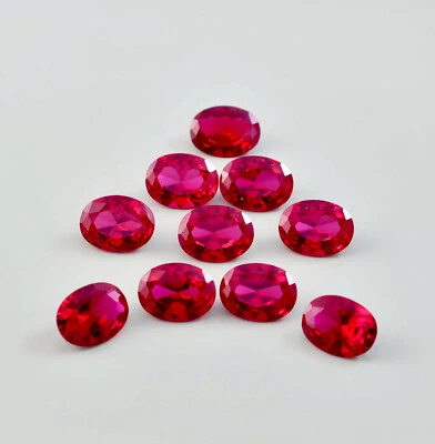 100 Pcs Natural Mozambique Blood Red Ruby Oval Cut Loose Gemstone GIT Certified - Image 1 of 4