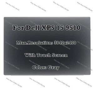 15.6" Gray Dell XPS 15 9510 UHD 4K LCD Display Touch Screen Assembly Complete - Picture 1 of 8