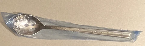 Stieff Sterling Silver Pierced / Slotted Olive Spoon / NEW Mid Century Bar Spoon Cover